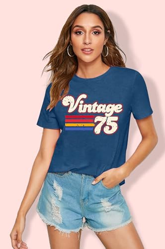 Vintage 1975 Tshirt for Women: 50th Birthday Gift Shirt Retro Birthday Party Short Sleeve Tee Tops4