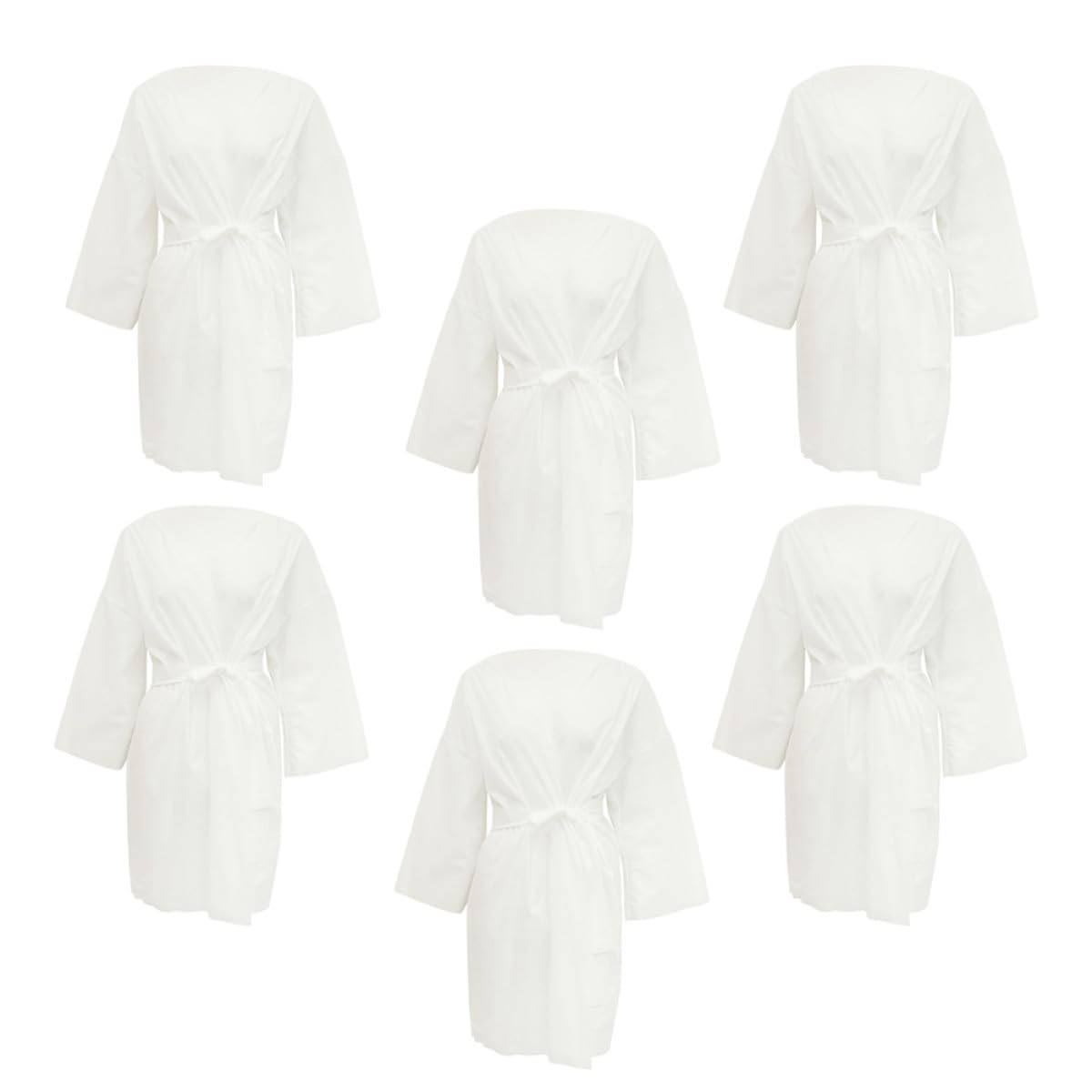 UKCOCO 6 Albornoces Desechables de Algodón para Salón y Spa, Ropa de Baño Cómoda de Color Claro, Paquete de 6 Piezas Adecuado para Belleza y Sauna