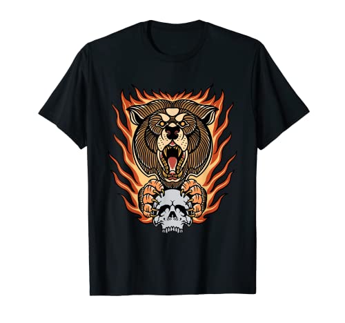 Cool: Screaming Tiger with Skull T-Shirt