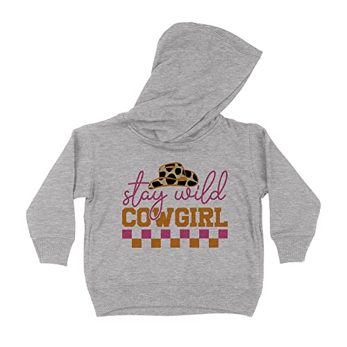 Stay Wild Cowgirl Kids Hoodie Sweatshirt Toddler 2T Heather Grey