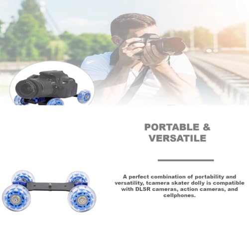 Image of Camera Dolly Skater Professional Rolling Cart Smooth Stable Movement Adjustable Platform DSLR Camcorders Video Equipment for Filmmakers Videographers