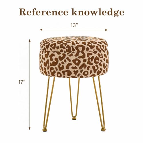 Image of Ottomans Round Ottoman with Storage Footstools Vanity Chair