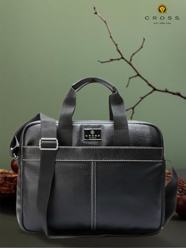 Image of Cross Mens Black Rozano Style Shoulder Side Laptop bag