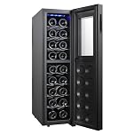 Koolatron 18 Bottle Wine Fridge – Wine Cooler with Glass Door, 1.9 cu. ft (53 L), Beverage Can Refrigerator, Digital Temperature Control/Dual Temperature Zone, Ideal for Red, White, Sparkling