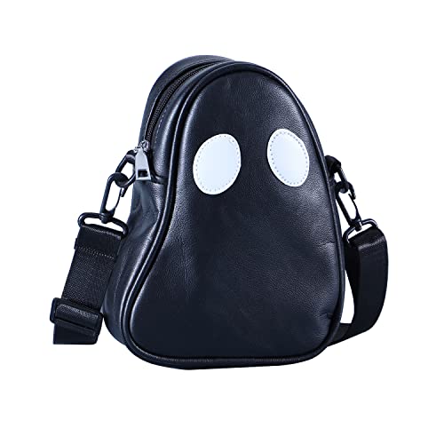 PU Leather Funny Ghost Bag, Splicing Color-blocking Cute Devil Messenger Bag，Adjustable Mobile Phone Bag for Woman