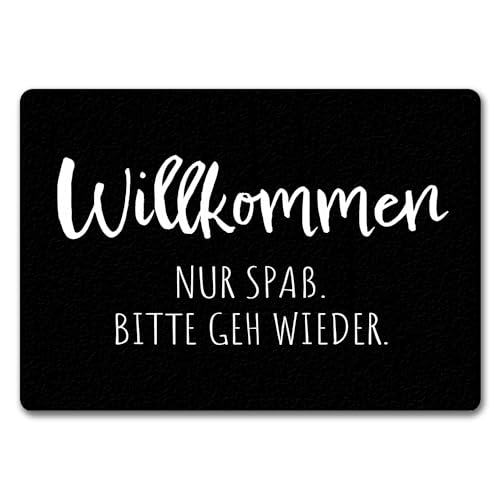 speecheese Hau ab Fußmatte in 35x50 cm ohne Rand Willkommen Nur Spaß. Bitte GEH Wieder. Sarkastisch Humorvoll - Christkind Weihnachtsbaum Spaßgarant