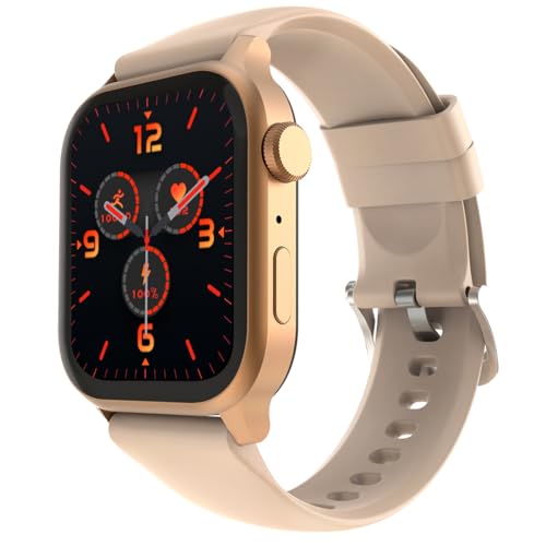 Image of Fire-Boltt Rise Smart Watch, 1.85 inch HD Display, Metal Body with Bluetooth Calling, Rotating Crown, AI Voice Assistant, 120 Sports Modes, Neon UI, SpO2 & Heart Rate Monitoring (Beige)