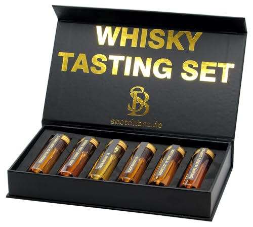 Deluxe Whisky Tasting Set | Scotch Single Malt | 18 Jahre | in edler Geschenkbox mit Magnetverschluss
