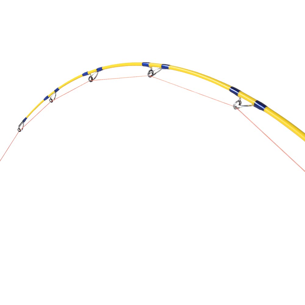 Slow Pitch Jigging Canne à pêche -Boat Rod Jig Rod, 2 Sections,25-55 kg,Traîne Jig Canne à pêche(Rouge/Jaune/Argent/Brun)