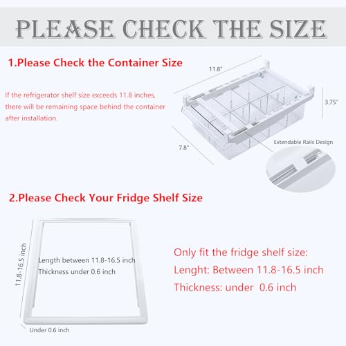Dewpeton Refrigerator Organizer Bins - Clear Plastic Container Drawer for Egg Vegetable Fruit Snack Drink Food, Home Essentials Organization and Storage for Fridge Kitchen Cabinet Pantry Freezer by Dewpeton - Image 2