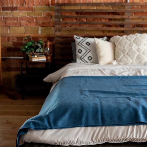 Arcturus Bighorn 100% Virgin Wool Blanket | Heirloom-Quality Wool Bedding for Home & Cabin | Warm, Thick & Durable (Twin Size, Steel Blue) by Arcturus - Used condition - Image 3
