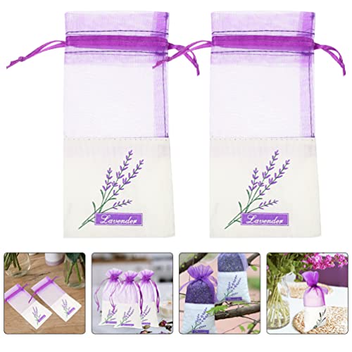 IMIKEYA Saco de Saquinho de 8 Peças de Lavanda Vazio para Botões de Lavanda Rosa Organza Gaze Fitas