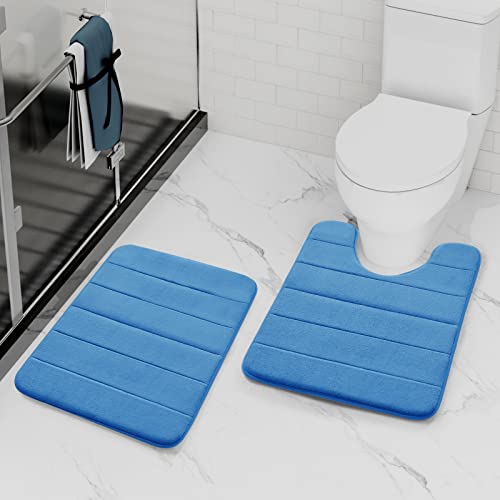 Yimobra Memory-Schaum-Badematten-Set, 2-teilig, weicher Badezimmerteppich, 43.2x61 cm und 61x50.4 cm, U-förmige… – Bild 8