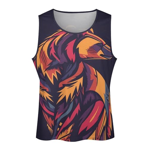 Mens Sleeveless T-Shirts Graphic Tank Tops Workout Novelty Animal Printed Crew Neck T Shirt Plus Size4