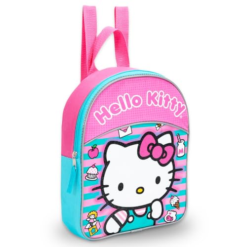 Hello Kitty Mini mochila para meninas – Mini mochila escolar de 28 cm com alças ajustáveis para crianças | Mochila Hello Kitty para meninas