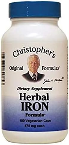 Dr. Christopher's Original Formulas - Herbal Iron Formula 450 Mg. - 100 Vegetarian Capsules