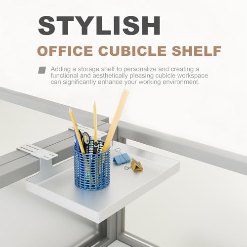 AKBFOX Office Cubicle Shelf - 8.3'' x 5.5'' x 1.7'' Storage Organizer Floating Corner Rack Hanging Shelf Adjustable Home Office Essentials for Planter Statue Decor Photo Frame 1 Pack by AKBFOX - Used condition - Image 2
