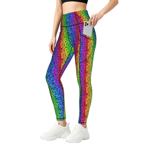 Pantalon de yoga ample en tissu fluide premium avec motif papillon artistique