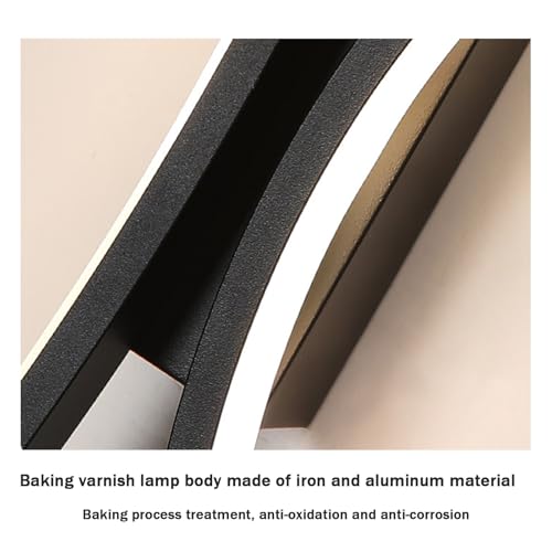 Aplique de pared LED lineal negro de 80cm regulable con mando para dormitorio 3