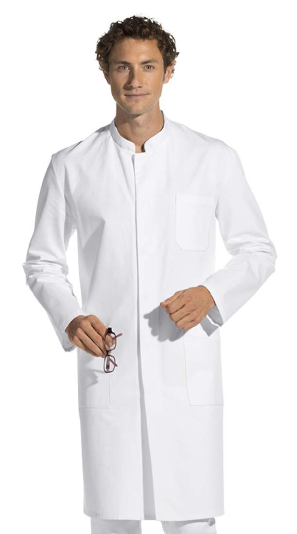 Bata de hombre, manga larga, blanco, algodón