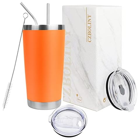 20oz/600ml Isolierte Edelstahl-Kaffeetasse mit 2 Deckeln Cover