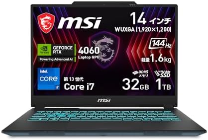 （22:30時点） MSI ゲーミングノートPC Cyborg 15 A13U GeForce RTX 3050 Core i7-13620H 15.6インチ メモリ 16GB SSD 512GB リフレッシュレート144Hz Windows11 Cyborg-15-A13UC-6022JP