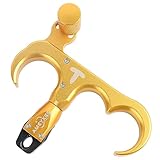 AMEYXGS Archery Bow Release for Compound Bows,Durable Aluminum 360° Rotate Caliper Thumb Release 3 Finger Release (Gold)