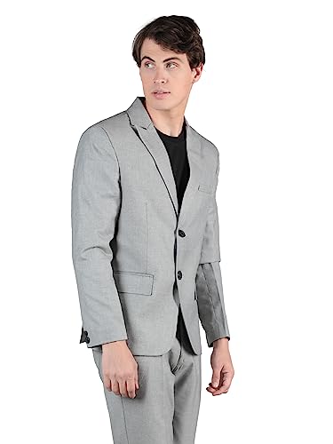 Image of DLANXA Men Solid Slim Fit Single Breasted Formal Blazer