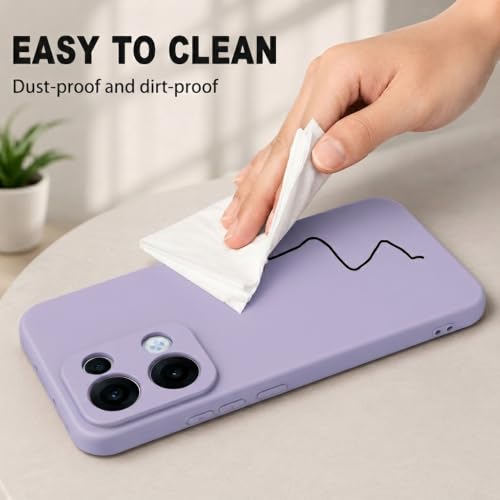 Image of Back Cover for Oppo Reno13 5G | Full Camera Protection | Premium Liquid Silicon Case | Flexible Bumper Case for Oppo Reno13 5G (Purple)