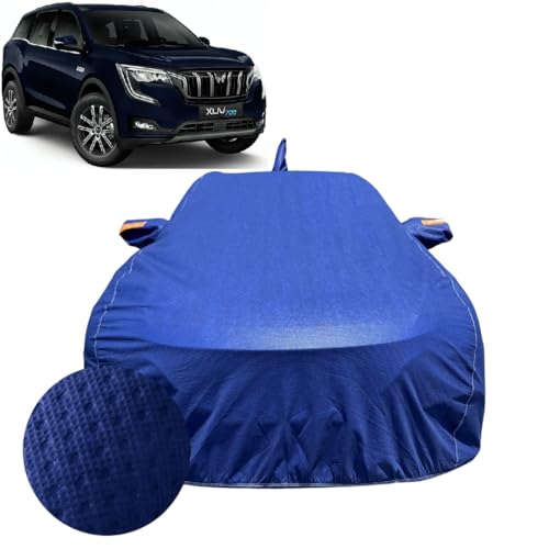 Image of Car Cover for Mahindra XUV 700 (2021-2025) | 100% Waterproof Cover with Antenna & Reflective Mirror Pockets | Dustproof, Scratchproof, Heatproof XUV 700 Car Cover |Soft Cotton Lining| Blue