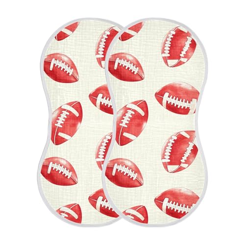 xigua American Footballs Baby Burp Cloths for Newborn Boys and Girls 2 Pack, Soft & Absorbent Cotton Baby Burp Cloth, Baby Washcloths, Newborn Towel, Burp Rags2