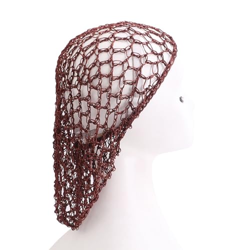Red de pelo gruesa corta larga para mujer, redecilla para dormir, adorno para el pelo de ganchillo para mujeres y niñas, disfraz de cabeza de transporte, café, talla única
