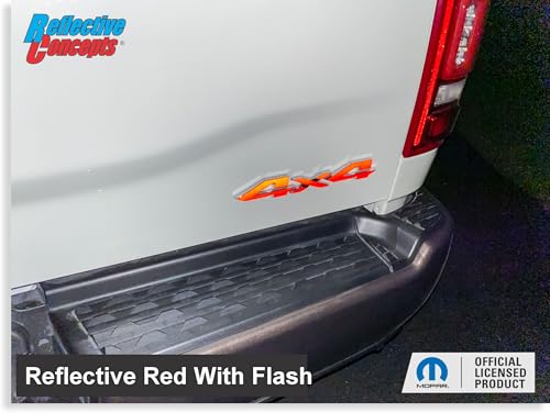 Image of Reflective Concepts 4x4 Emblem Overlay Decal Sticker -Fits: 2019-2026 Ram, NOT for Classic - (Color: Reflective Red)