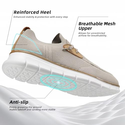 Image of Mens Casual Loafers Shoes Slip On Fashion Walking Dress Sneakers Business Oxfords Work Lightweight Soft Sole Zapatos