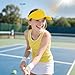Topbuti Kids Girls Boys Visor Sports Athletic Sun Visor Hats Adjustable Cotton Tennis Golf Visor Hat Beach Hat Baseball Cap (US, Alpha, One Size, Yellow)