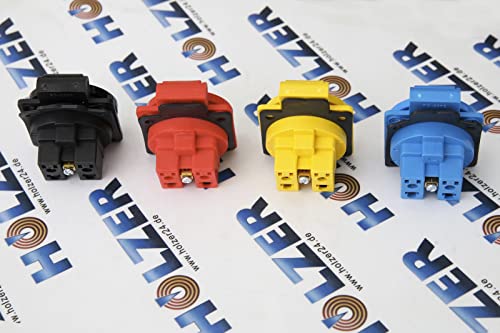 Holzer 8 x Recessed Sockets, Schuko Mounting Socket, 16 A, Wet Room, PA6, + Flange Seal (Red), Blue, Green, Orange, White - Image 2