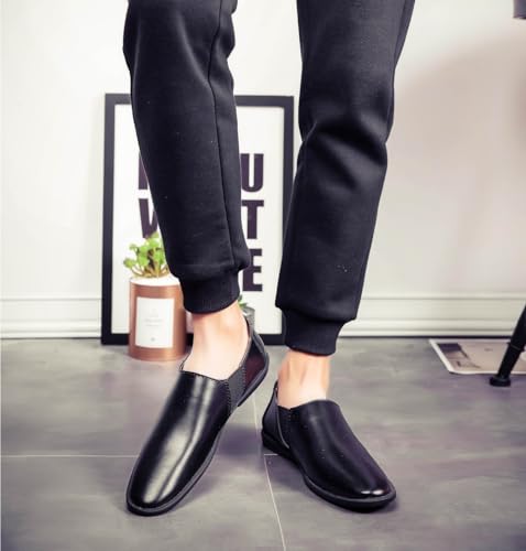 Men's Loafers Shoes Round Toe Solid Color Faux Leather Loafer Shoes Flexible Anti-Slip Comfortable Walking Classic Slip-ons3