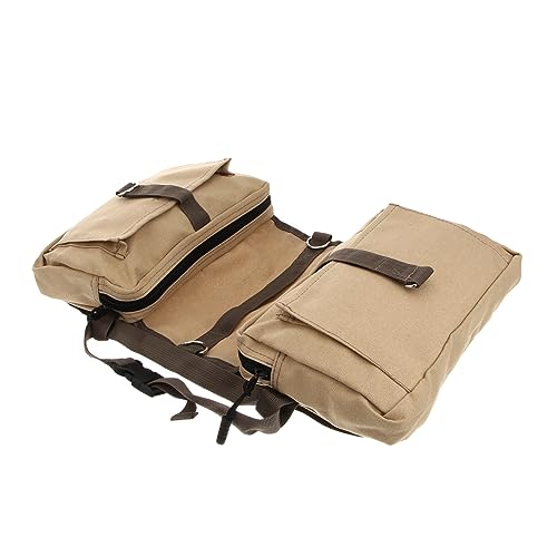 Abaodam Pet Saddlebag Backpack for Dogs Canvas Dog Hiking Pack Pockets for Outdoor Adventures Khaki