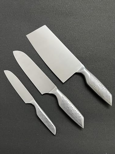 Image of Kitchen Knife Set Meat Cleaver Butcher /Knife | Kitchen Shears for Easy Fast Cutting & Slicing, Nakiri Knife, Comfortable Non Slip Grip Handle (Pack of 3)