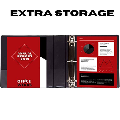 Image of 3 Ring Binder, Professional D Ring Binder 5 Inch, Presentation Folder for Standard Pages 8.5 x 11 with Pockets, Durable and Strong Black Binder (4 Pack)
