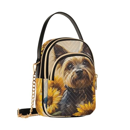 Quilted Crossbody Bags Yorkshire Terrier Dog Cute for Women – Vegan Leather Purses Small Shoulder Handbags for Shopping Travel2