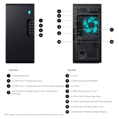 Image of Customized Aliienware Aurora Gaming Desktop, Ultra 9-285, 96 GB DDR5 RAM, (4 TB + 4 TB) PCIe SSD, Nvidia G-Force RTX 5070Ti Graphics, W11 Home, Black, USB Keyboard + Mouse Mousepad