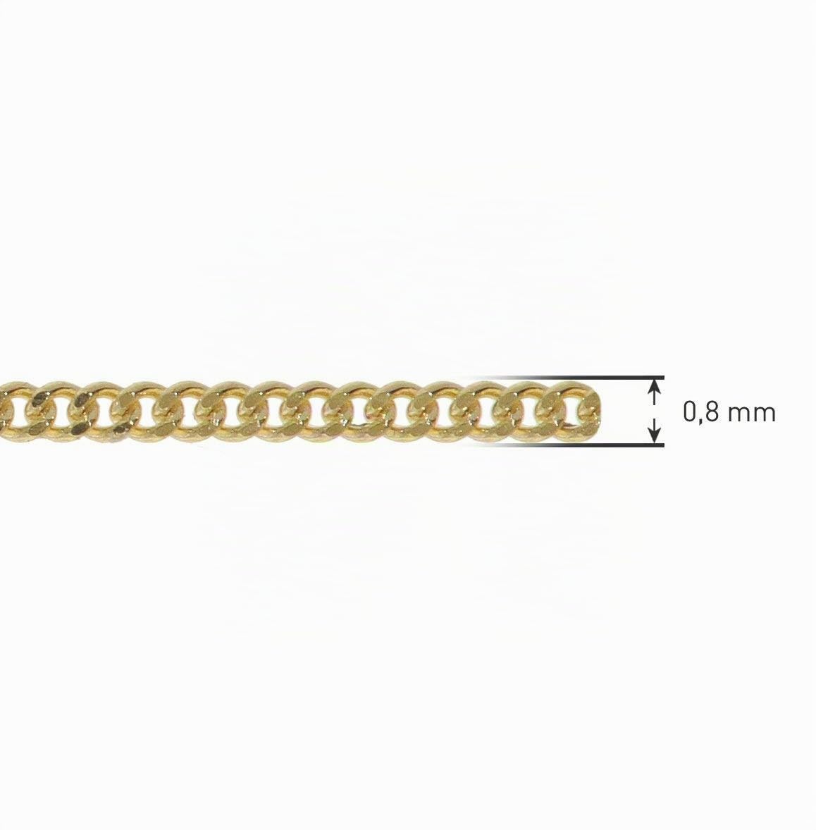 trendor Feine Panzerkette für Anhänger 585 Gold Flachpanzer 0,8 mm 39590