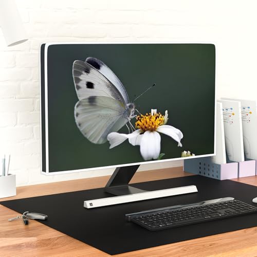Image of Butterfly Waterproof Television Cover 45,46,47,48 Inch Natural Insect Flower TV Display Screen Covers Anti-Static Dustproof Protective Cover for Screen TVs Desktop TVs Hanging TV
