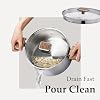 CAROTE 6QT Stainless Steel Stock Pot with Glass Lid, Large Soup Pot with Wood-Grain Handles, Deep Pot for Soup, Pasta & Stew #2