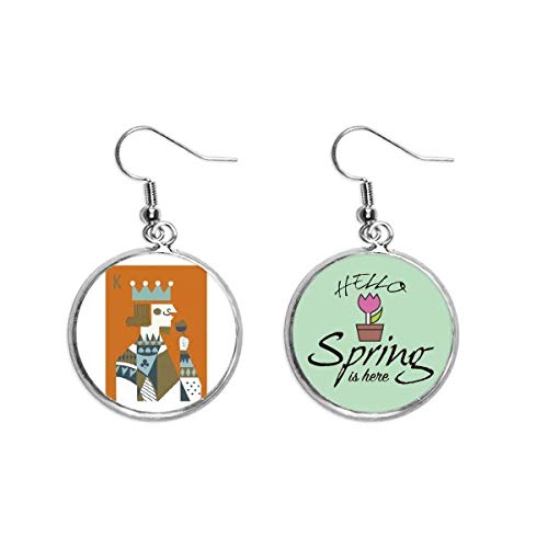 Colgante decorativo de carta K en pendientes de primavera con acabado fino