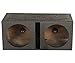 Q Power 12 Inch Dual Subwoofer Box, High-Performance Vented Speaker Enclosure, Black - Car Audio and Sound System Accessories - Portable Equipment for Subwoofers