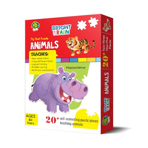 Image of The Book Tree Animals Puzzle 20+ Big Size Piece Jigsaw Puzzle for Preschoolers, Educational Toy for Learning Animals, Gifts for Kids Ages 3 to 6 by Majestic Book Club