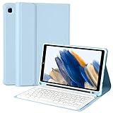 Tastatur hülle für Samsung Galaxy Tab A7 Lite 8.7 inch 2021 Model(SM-T220/T225/T227),Schlankes Leichtes Standcover mit Magnetisch Abnehmbarer Drahtloser Bluetooth-Tastatur