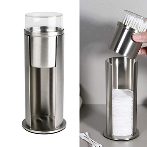 DOITOOL Organizador de Armazenamento de Almofada de Algodão de Aço Inoxidável Caixa de Cotonete Com